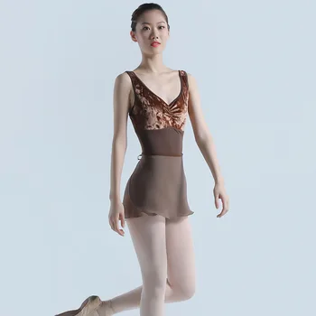 Bale Dans Leotard Kadın Uygulama Elbise Kadife Dikiş Tek Parça Yüksek Kaliteli Yetişkin Jimnastik Kostümleri