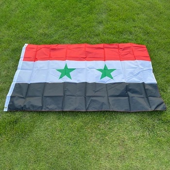 aerlxemrbrae bayrağı 90 * 150 cm Suriye bayrağı %100 % Polyester 2 Taraf Baskılı Ulusal Bayrak Suriye afiş