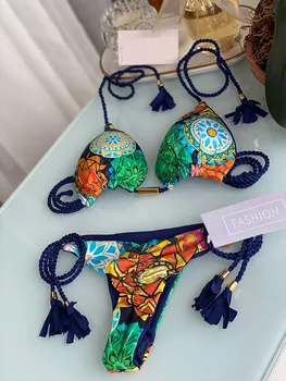 ZRTAK bikini seti 2022 Mayo Mayo Kadın Seksi Mayo İki Parçalı Bikini Üçgen Bandaj Brezilyalı Bikini Beachwear