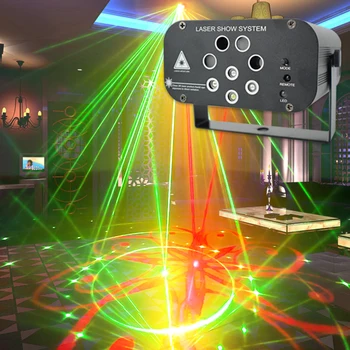 DJ disko projektör lazer ışıkları RGB LED sahne ışın aydınlatma müzik ses denetleyicisi Strobe lambası KTV kulübü parti Bar dekorasyon
