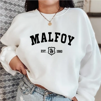 Malfoy Est 1980 Yılan Grafik Kapüşonlu Sweatshirt Sihirbazı Kış Giysileri Draco Malfoy Hoodie Kadın Erkek Polar Sıcak Palto Streetwear