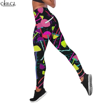 CLOOCL Yeni Casual Kadın Legging Fantezi Mantar Grafik 3D Baskılı Dikişsiz Pantolon Streç Spor Tayt Seksi Yoga Pantolon