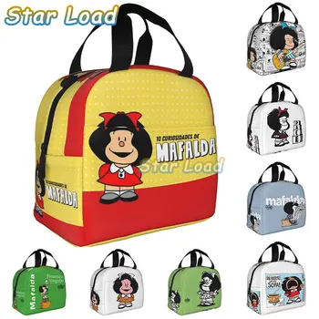 Karikatür Mafalda Kawaii Termal Yalıtımlı Öğle Yemeği Çantaları Kadın Karikatür Taşınabilir yemek taşıma çantası Okul için Çok Fonksiyonlu yiyecek kutusu Çocuklar için