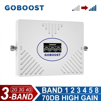 GOBOOST Sinyal Güçlendirici 70dB Yüksek Kazanç 2G 3G 4G Hücresel Amplifikatör 850 900 1700 1800 1900 2100MHz Ağ Tekrarlayıcı Telefon İçin