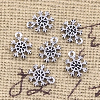 50 adet Charms Kar Kar Tanesi 13x11mm Antik Gümüş Renk Kolye DIY El Sanatları Yapımı Bulguları El Yapımı Tibet Takı
