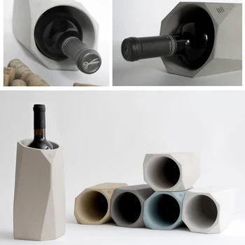 Çimento silikon kalıp şarap şişe kapağı kalıp Kırmızı şarap depolama kovası silikon kalıp beton ev bar malzemeleri vazo kalıp