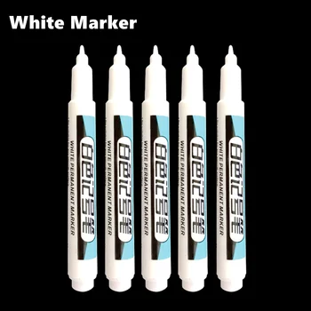 Beyaz işaretleme kalemleri 0.7 / 2.5 mm Yağlı Su Geçirmez Beyaz Jel Kalem DIY Graffiti Eskiz İşaretleyiciler Kırtasiye Yazma Okul Malzemeleri