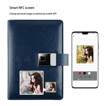 Lüks A5 Günlüğü Güç Bankası Kablosuz Şarj Dizüstü NFC Akıllı Kilit İle 16G USB flash sürücü İş Hediye Seti