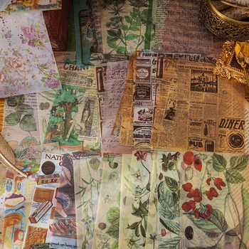 15 Yaprak Vintage Stil Saydam Tasarım Kağıt Estetik Kolaj Dekor Önemsiz Günlüğü Scrapbooking Notebooklar Sanat El Yapımı Kaynağı