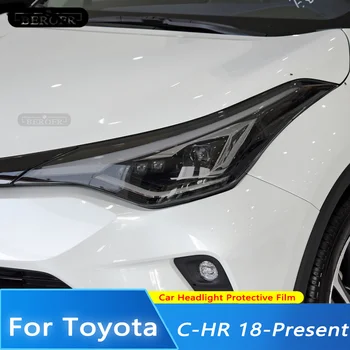 2 Adet Toyota CHR 2018-2022 İçin AX10 Araba Far Tonu Füme Siyah koruyucu film Vinil Şeffaf TPU Sticker Aksesuarları