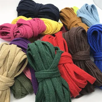 10 mm * 10M Renkli Pamuk Örgülü Halat İçi Boş Düz Bükülmüş Kordon Spor Kemer DIY Dikiş Bandı Halat Ayakkabı Şapka Dekorasyon 14 renkler