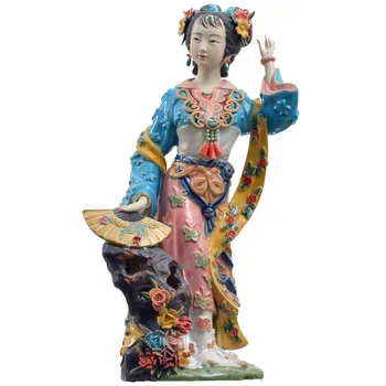 Çin Klasik Antik Güzel Kadın Heykeli Jinling Oniki Bayan Sanat Heykel Seramik Zanaat Ev Dekor doğum günü hediyesi