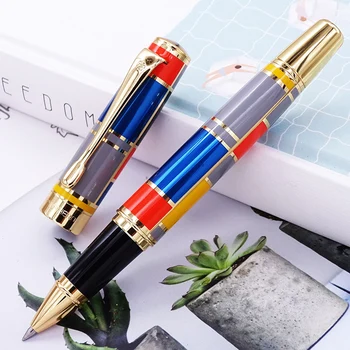 Hero 767 Metal tükenmez kalem Dolum ile Güzel Renkli Mürekkep Kalem Orta 0.7 mm Altın Klip İş Ofis için