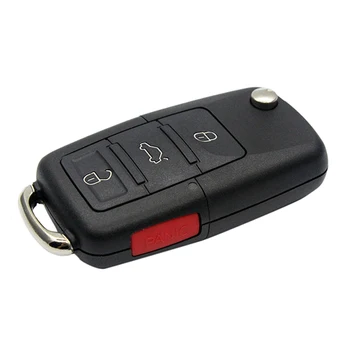 HAUSNN Katlanır 4 (3+1) düğmeler Araba Uzaktan Çevirme Anahtarı Kabuk Durumda Fob Volkswagen Jetta Golf Passat İçin