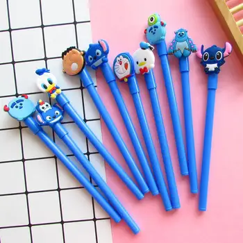10 adet Disney Jel Kalem 0.5 mm Dikiş Doraemon Yaratıcı Sevimli Nötr Mürekkep Kalem Çocuk Hediye Okul Ofis Yazma Malzemeleri Kırtasiye