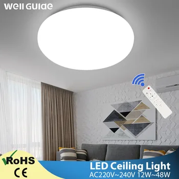 Modern LED tavan ışık 36 W 48 W fikstür led lamba yüzeye monte led tavan ışık uzaktan kumanda oturma odası yatak odası banyo