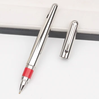 Lüks MB M Kırmızı tükenmez kalem Metal Gümüş İmza dolma kalem Manyetik Kapaklı İş Malzemeleri Hediye Kırtasiye