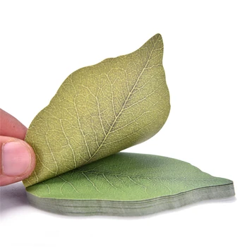 Dıy Kawaii Kağıt Etiket Pedleri Sevimli Yeşil Yaprak Bloknot Yapışkan Not Kore Güz Kraft Notlar Planlayıcısı Kırtasiye