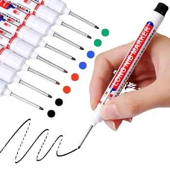 Uzun Kafa işaretleyici kalem Banyo Ahşap Dekorasyon Çok amaçlı Derin Delik işaretleyici kalem Seti Kırmızı / Siyah / Mavi Mürekkep