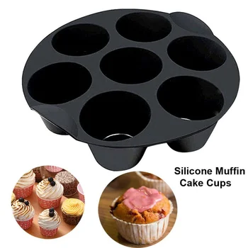 7 Hatta Kek kek kalıbı Hava Fritöz Aksesuarları Kek Kalıpları Pişirme Bakeware Silikon Mat Yapışmaz Tava Pasta Aracı