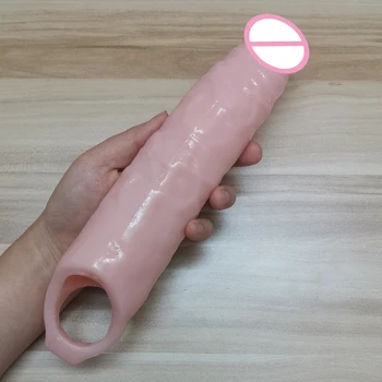 Yunman Süper Uzun 28 cm Penis Kollu Genişletici Kullanımlık Prezervatif Erkekler İçin Dick Büyüt Penis Prezervatif