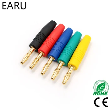4 adet Yeni 4mm Fişler Altın Kaplama Müzik Hoparlör kablo tel Pin Muz Fiş Konnektörleri Soket Kırmızı Siyah Mavi Yeşil Sarı