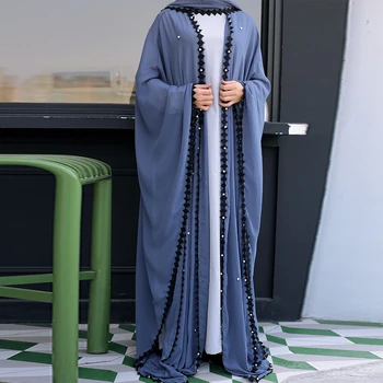 Ramazan Eid Mubarak Kelebek Abaya Kimono Dubai Kaftan Başörtüsü Müslüman Elbise Türk İslam Giyim Abayas Kadınlar İçin Kaftan Umman