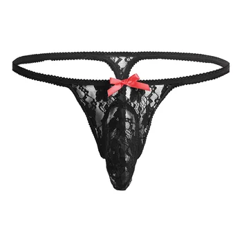 Erkek İç Çamaşırı Şeffaf Sissy Külot Seksi İç Çamaşırı Dantel Bulge Kılıfı Açık Popo Bikini G-string Seks İç Çamaşırı Porno Erkekler Kısa