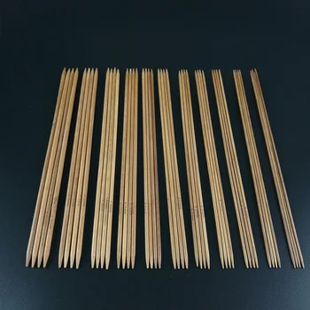 55 Adet 11 boyutları Çift Sivri Kömürleşmiş Bambu Tığ Örme İğneler Örgü Örgü Kiti Yerli Costura Dikiş Aksesuarları