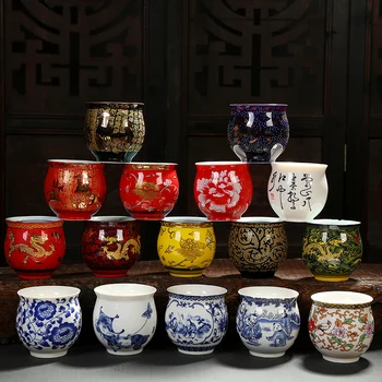 Seramik Porselen Çay Kahve Yerba Mate Fincan Teaware Drinkware Kung Fu çay bardağı seti Çift katmanlı Yalıtım Su Bardağı