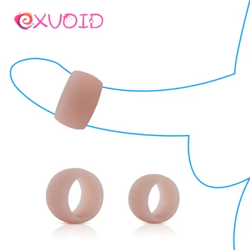 EXVOID 2 ADET Gecikme Boşalma Seks Oyuncakları Erkekler için Seks Shop Elastik Penis Kollu Halka Horoz silikon halka Penis Ereksiyon