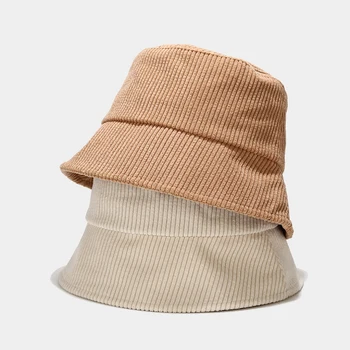 Sonbahar ve Kış Katı Kova Şapka Sadelik Kadife Katlanabilir Balıkçı Şapka Açık Güneş Koruyucu Trend Havzası Şapka Severler İçin Hediye