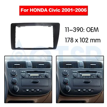 2 din Radyo Fasya HONDA Civic 2001-2006 için Stereo Ses Paneli Montaj Kurulum Dash Kiti Çerçeve Adaptörü Radyo fit SOL TEKERLEK