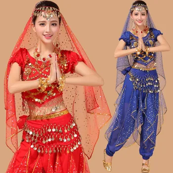 2018 kadın kostüm dans bollywood hint kadın oryantal dans oryantal dans bollywood hint elbisesi yetişkinler için kostümler