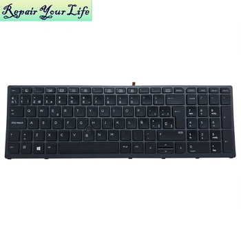 848311-b71 laptop klavye hp ZBOOK 15 G3 G4 17 G3 G4 SP İspanyolca siyah İşaretleme gri çerçeve aydınlatmalı NSK-CZ0BC sıcak satış