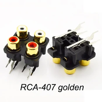 2 ADET Yüksek Kalite 2 Renkler (kırmızı + Beyaz ) RCA Dişi Konnektör Stereo ses Jakı AV Ses girişi soketi RCA-407 Altın