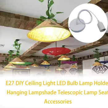 E27 DIY Tavan aydınlatma LED ampulü Lamba Tutucu Asılı Abajur Teleskopik Lamba Koltuk Aksesuarları
