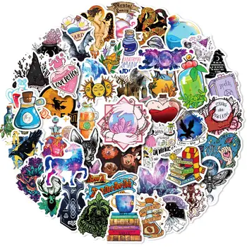50 adet Ortaçağ Sihirli Sticker Yeni Sanat Karikatür Dizüstü tekerlekli çanta çocuk Sticker Sevimli Etiket Paketi Kişilik Dizüstü Cilt