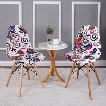1 Adet Katı Renkler ve Baskılı klozet kapağı Kabuk Sandalye Kolsuz Kabuk sandalye kılıfı Ziyafet Ev Otel Slipcover Koltuk Kılıfı