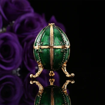 Hatıra için Rhinestones ile QIFU Kraliyet Yeşil Rus Faberge Yumurta