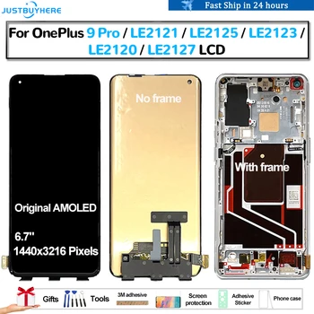Orijinal AMOLED OnePlus 9 Pro LE2121 LE2125 LE2123 LE2120 LE2127 Pantalla dokunmatik lcd ekran Paneli ekranlı sayısallaştırıcı grup