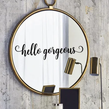 Merhaba Muhteşem Ayna Çıkartması Ayna Sticker Banyo Dekor Çıkarılabilir sanatsal fresk