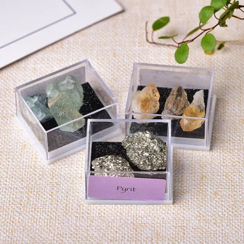 1 Kutu Doğal mineral örneği Doğal Kristal Kuvars Süsler şifa taşı Ev Dekor Öğretim Örnekleri Çocuklar için Hediyeler