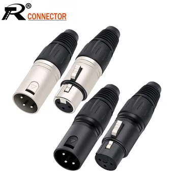10 adet Elektronik Kablo Konnektörleri 3PİN XLR Lehim Dönüştürücü Siyah ve Gümüş Hoparlör Mikrofon XLR Fiş