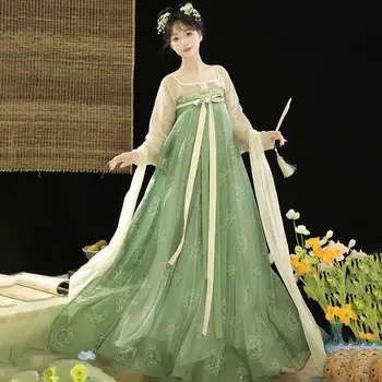 2023 hanfu elbise kadınlar antik çin çiçek baskı hanfu seti cosplay kostüm partisi kıyafet halk dans hanfu elbise seti a191
