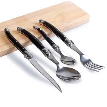 Jaswehome 4 adet paslanmaz çelik çatal bıçak seti Laguiole sofra bıçağı Çatal Kaşık Çelik Gereçler Çatal Yemek Takımı Yemek Takımı