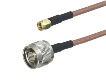 1 Adet RG142 N Erkek fiş SMA Erkek Fiş Düz Konnektör RF Koaksiyel Jumper Pigtail Kablo 6 inç ~ 10 M