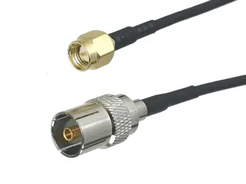 1 Adet RG174 SMA Erkek Fiş IEC PAL DVB - T Dişi jack konnektörü RF Koaksiyel Jumper Pigtail Kablo Radyo Anteni İçin 4 inç ~ 10M