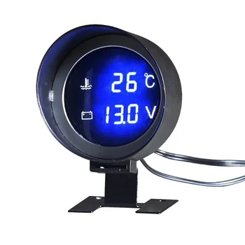 Araba Dijital Led Su sıcaklık göstergesi-10-110 Santigrat Su Sıcaklığı Ortak Boru Sensörü 14/16/17 / 21mm Adaptörü Voltmetre 2 İN 1