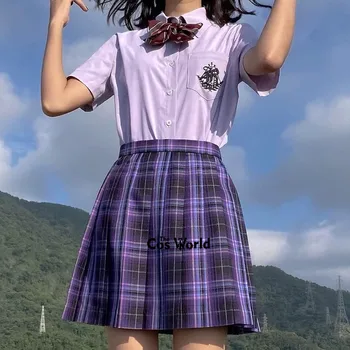 [Tatlı Fırtına] kızın Yaz Yüksek Bel Pilili Etekler Ekose Etekler Kadın Elbise JK okul üniforması Öğrenciler Bezleri